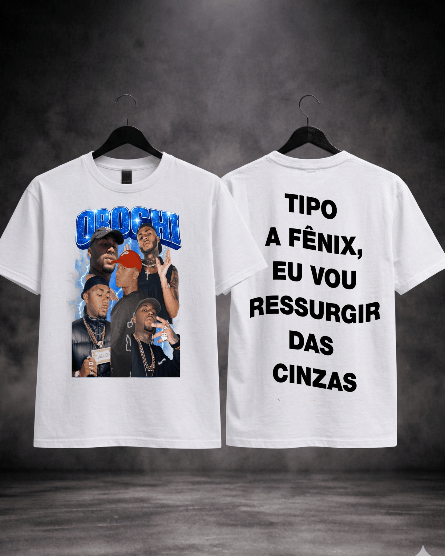 T-shirt Orochi Bootleg Azul - detalhe frente e costas - SuDrops
