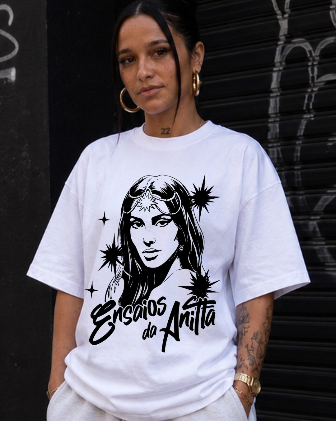 T-shirt Anitta Line Art Ensaios Edition