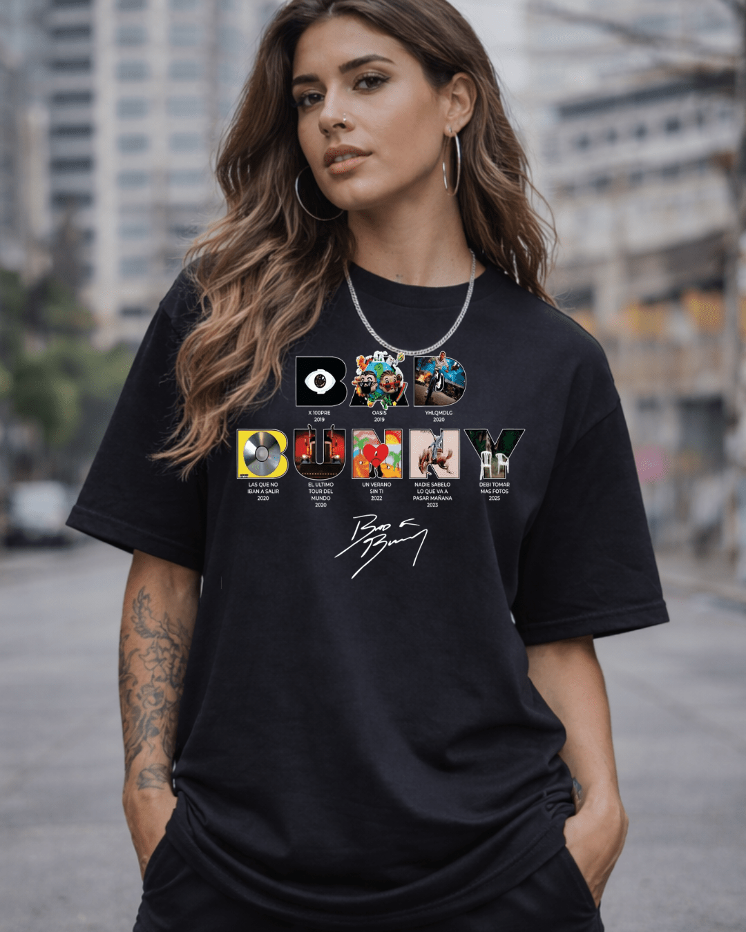 T-shirt Bad Bunny Edição Especial preta com estampa frontal - SuDrops