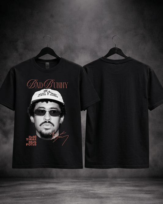 T-shirt Bad Bunny Edição Limitada - detalhe da versão preta - SuDrops