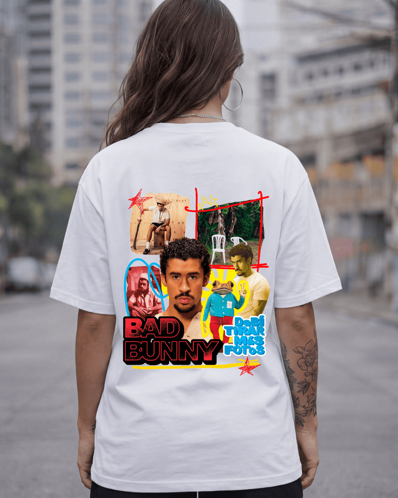 T-shirt Bad Bunny Edição Limitada frente e costas - mockup principal - Sudrops