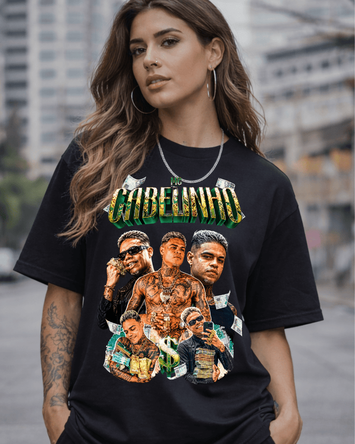 T-shirt Mc Cabelinho preta frente e costas - mockup principal - Sudrops