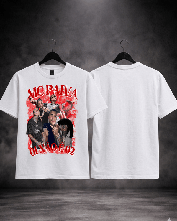 T-Shirt Mc Paiva Bootleg Vermelho Branca