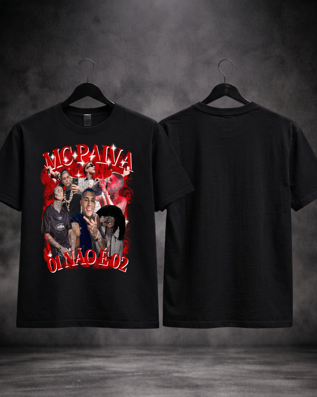 T-shirt Mc Paiva Bootleg Vermelho - detalhe da estampa frontal - SuDrops