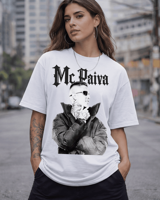 T-shirt Mc Paiva Edição de Fã branca frente e costas - SuDrops