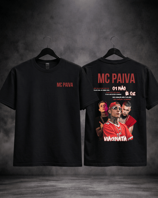 T-Shirt Mc Paiva Edição Limitada Preta Frente e Costas