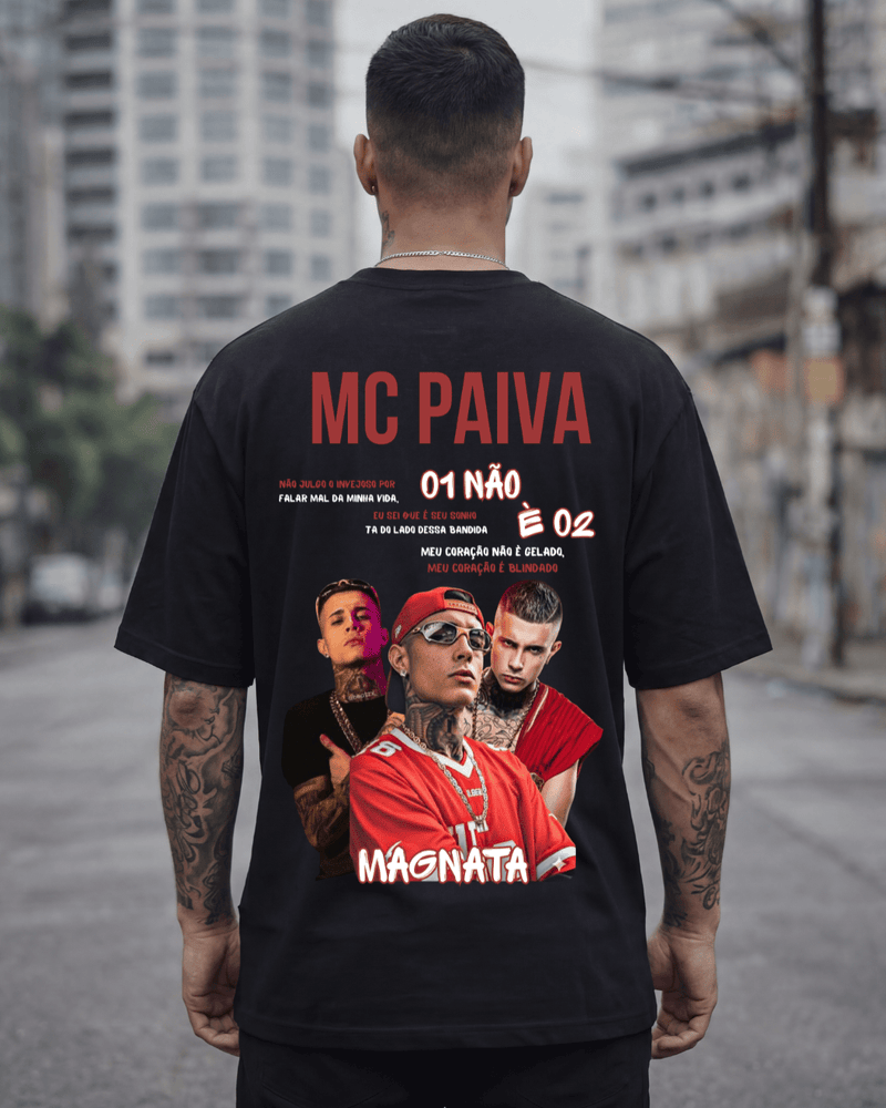 T-shirt Mc Paiva Edição Limitada preta frente e costas - Sudrops