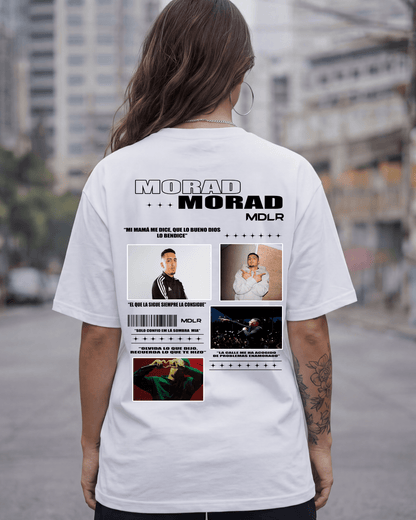 T-shirt Morad Edição de Fã branca frente e costas - SuDrops