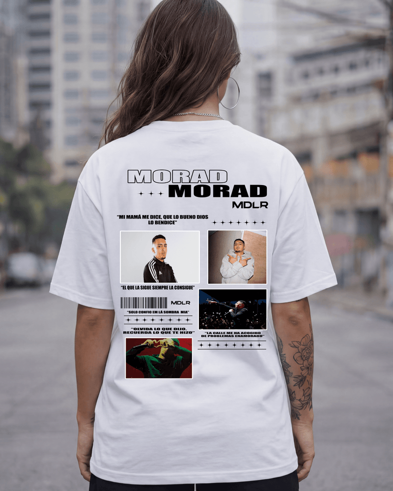 T-shirt Morad Edição de Fã branca frente e costas - Sudrops