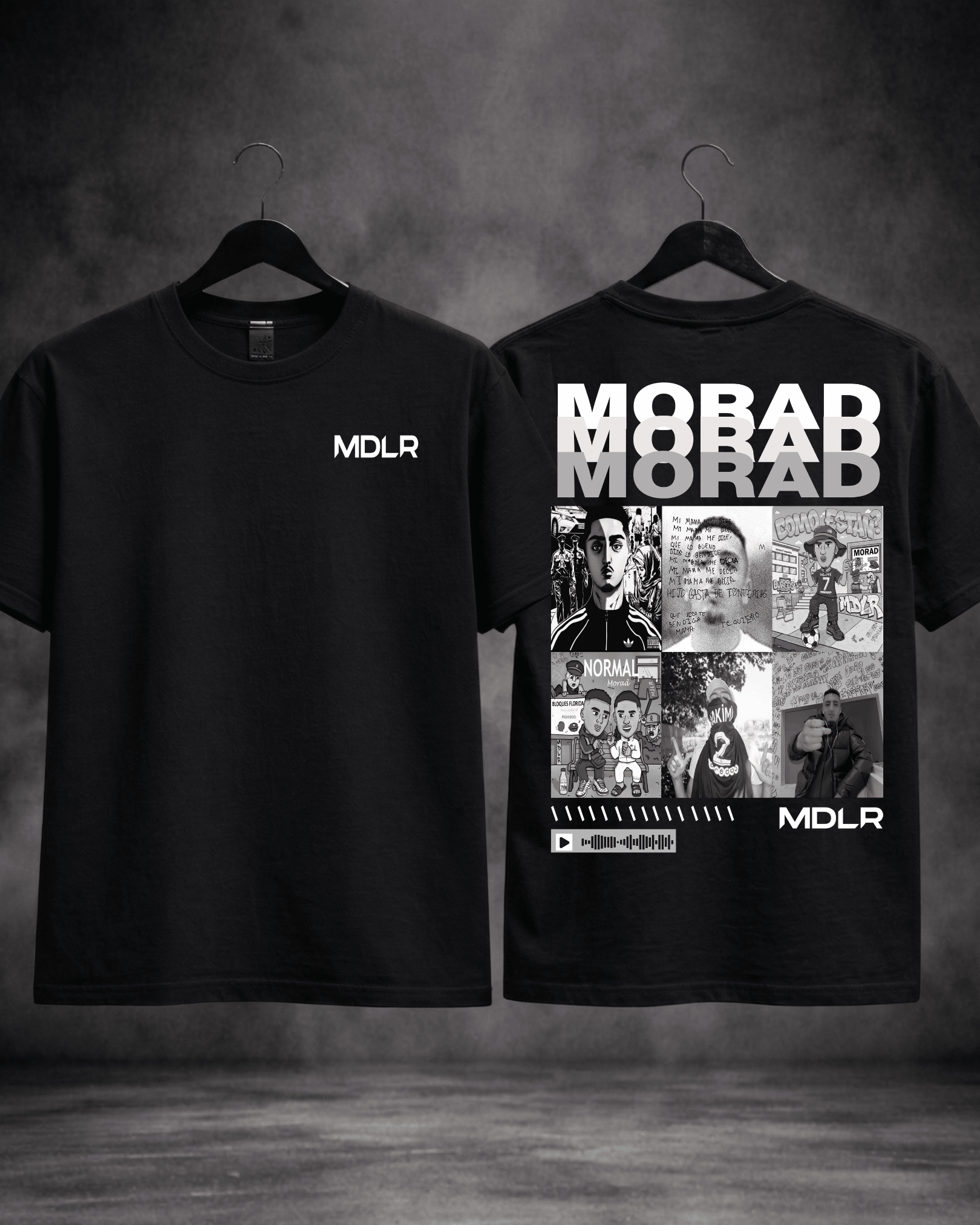 T-shirt Morad Edição de Fã preta - detalhe frente e costas - SuDrops