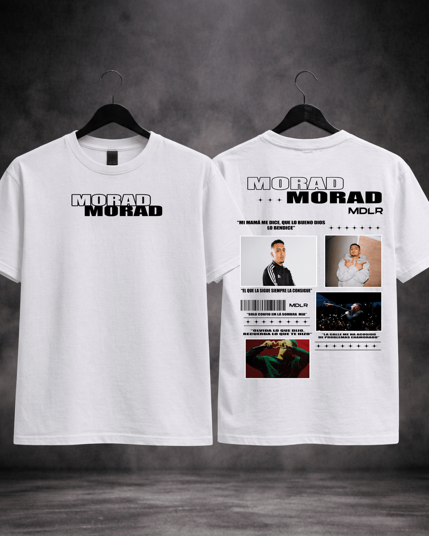T-shirt Morad Edição de Fã branca - detalhe frente e costas - SuDrops