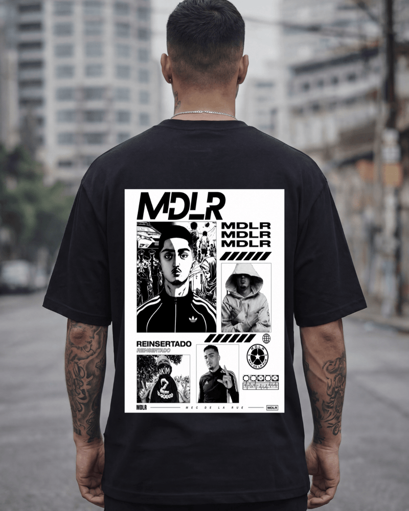 T-shirt Morad MDRL preta frente e costas - Sudrops