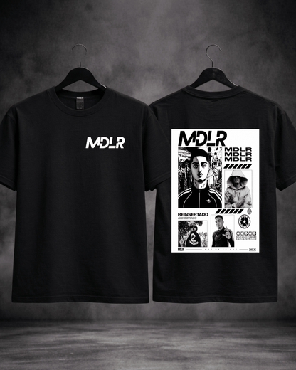 T-shirt Morad MDRL preta - detalhe frente e costas - SuDrops