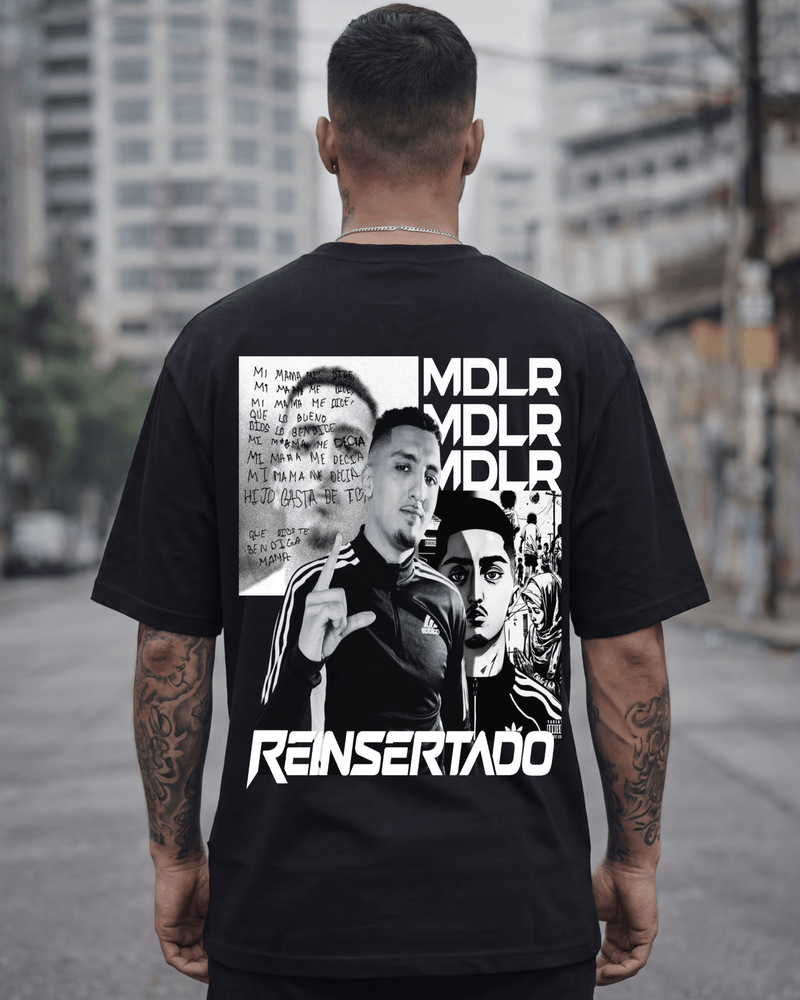 T-shirt Morad Reinsertado preta frente e costas - Sudrops