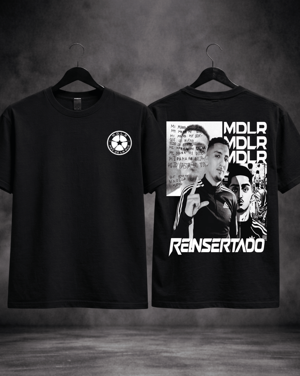 T-Shirt Morad Reinsertado Preta Frente e Costas