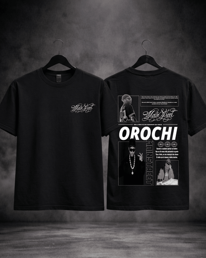 T-shirt Orochi Edição Limitada Fã - detalhe frente e costas - SuDrops
