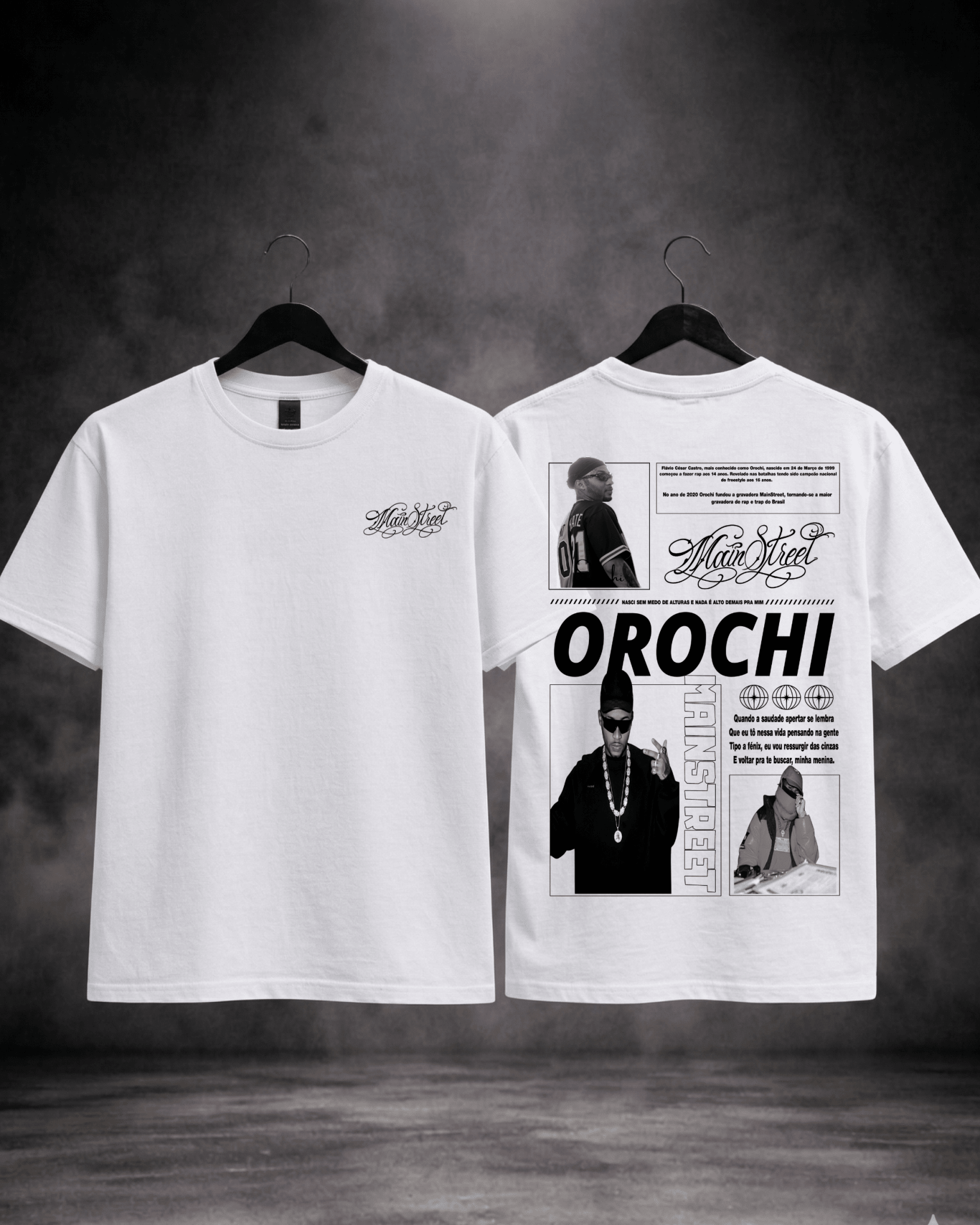 T-shirt Orochi Edição Limitada Fã preta frente e costas - SuDrops