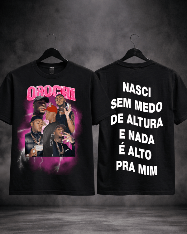 T-Shirt Orochi Bootleg Rosa Preta
