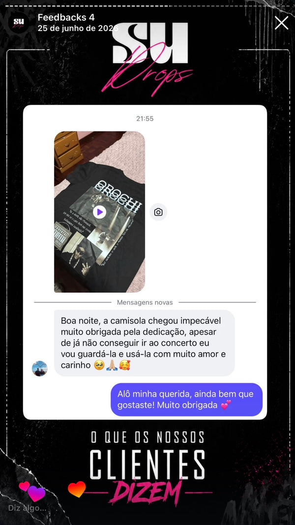Feedback real de cliente recebido no Instagram