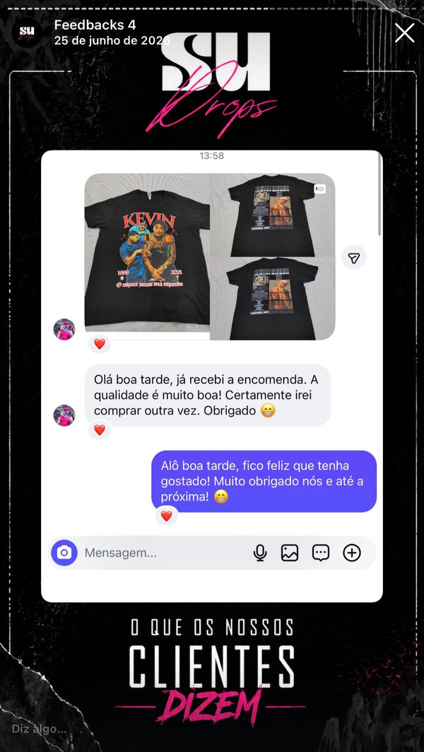 Feedback real de cliente recebido no Instagram
