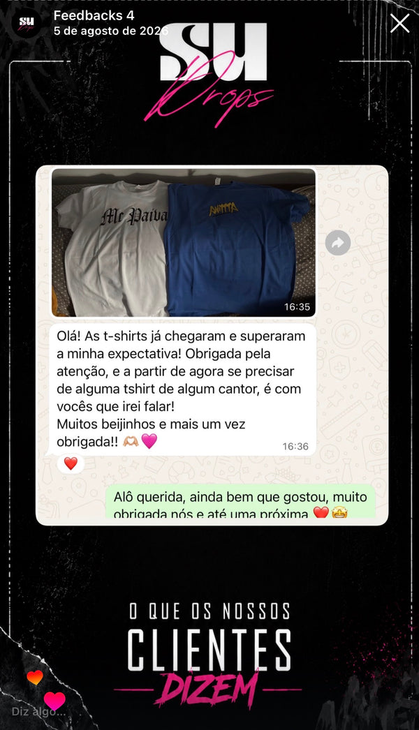 Feedback real de cliente recebido no Instagram