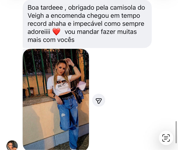 Feedback real de cliente recebido no Instagram