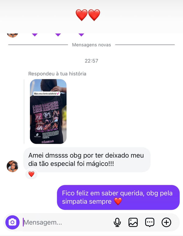 Feedback real de cliente recebido no Instagram