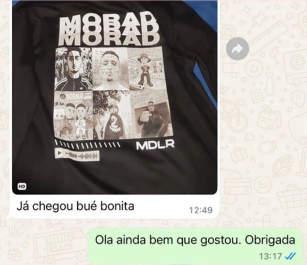 Feedback real de cliente recebido no Instagram