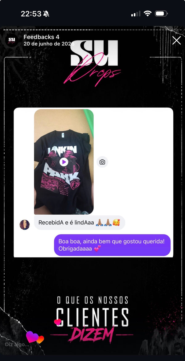 Feedback real de cliente recebido no Instagram