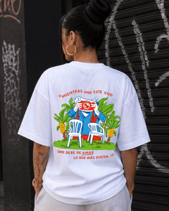 T-Shirt Bad Bunny DTMF Branca Frente e Costas