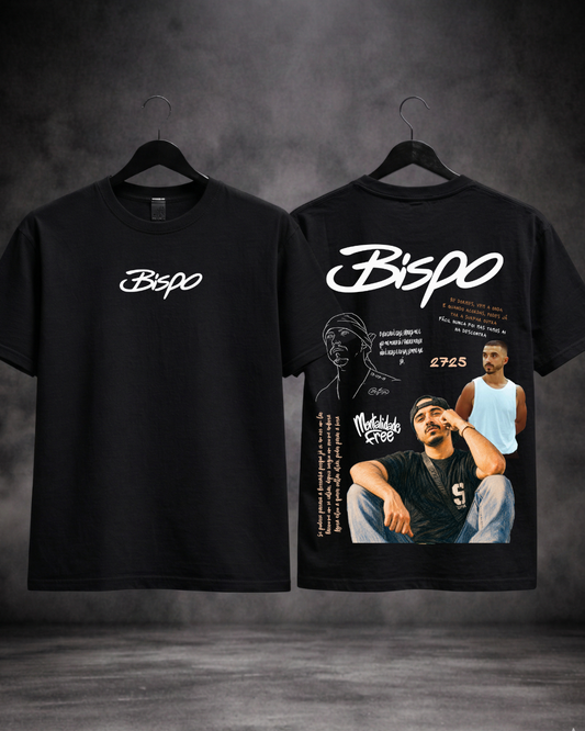 T-Shirt Bispo Mentalidade Free preta frente e costas - SuDrops