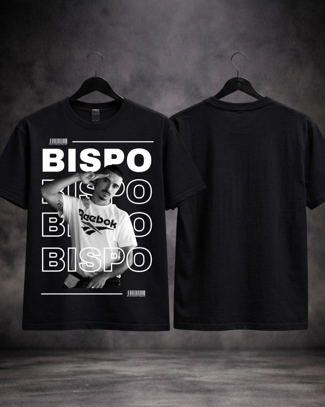 T-Shirt Bispo Retrato preta frente - SuDrops