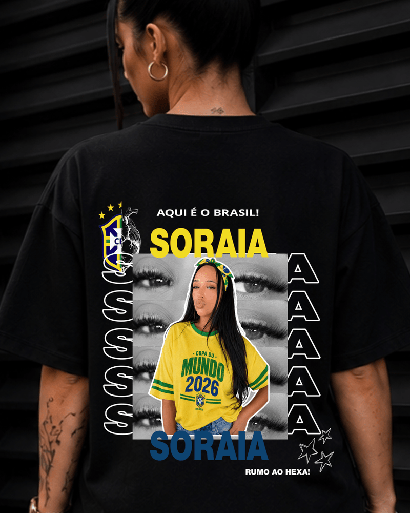 T-shirt Brasil personalizada Copa 2026 preta - mockup principal - Sudrops