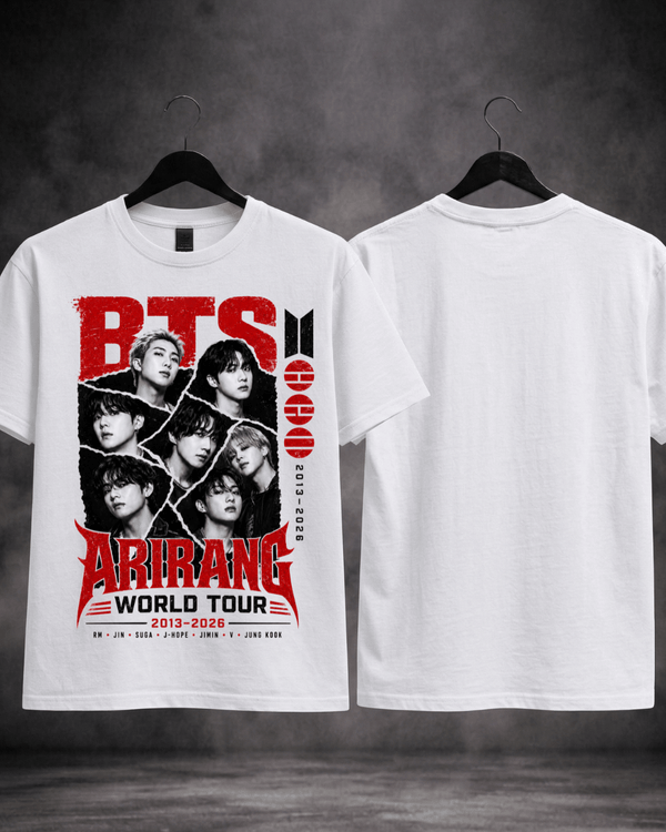 T-Shirt BTS Arirang World Tour 2013-2026 Branca