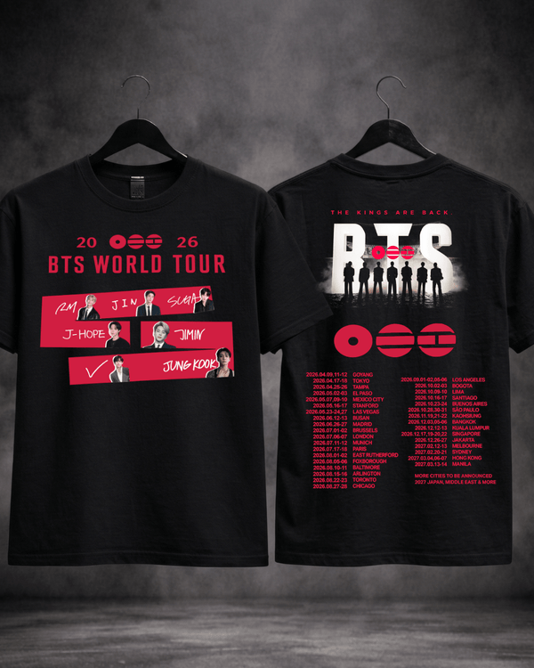 T-shirt BTS World Tour 2026 Preta