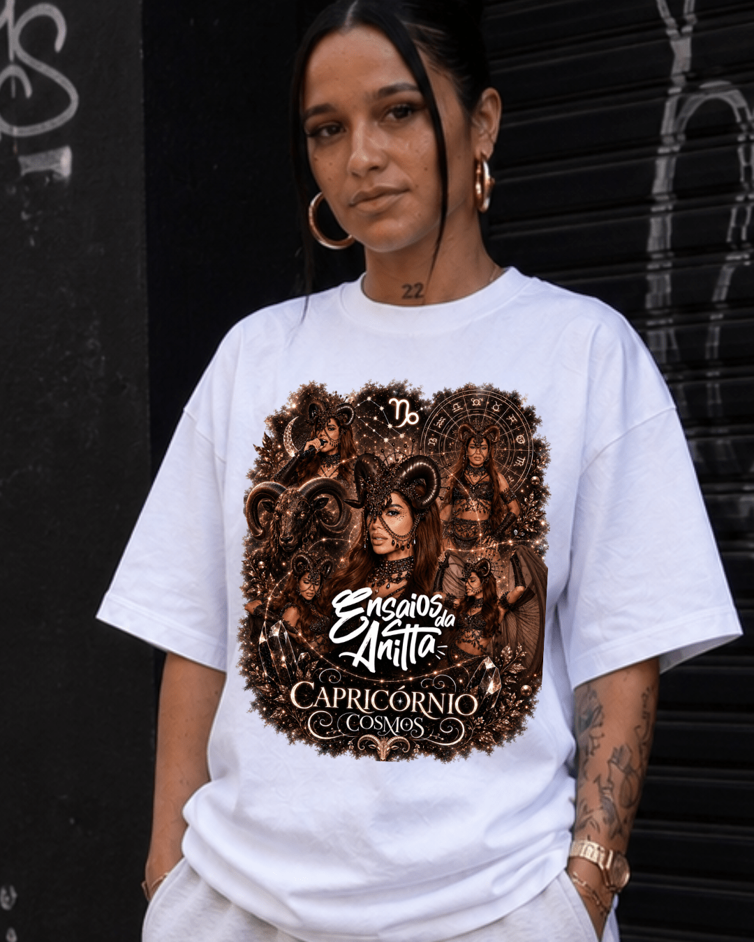 T-shirt Ensaios da Anitta Capricórnio Cosmos Edition - SuDrops