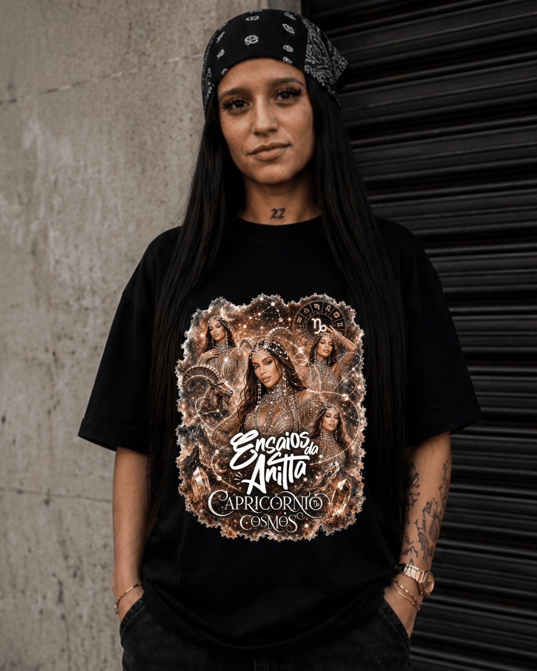 T-shirt Ensaios da Anitta Capricórnio Cosmos Edition - SuDrops
