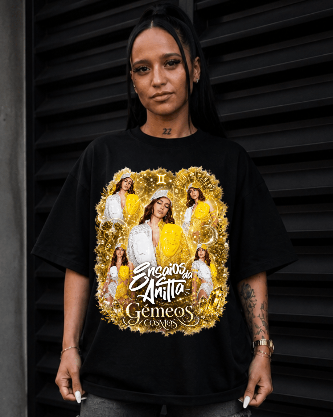 T-shirt Ensaios da Anitta Gêmeos Cosmos Edition - SuDrops