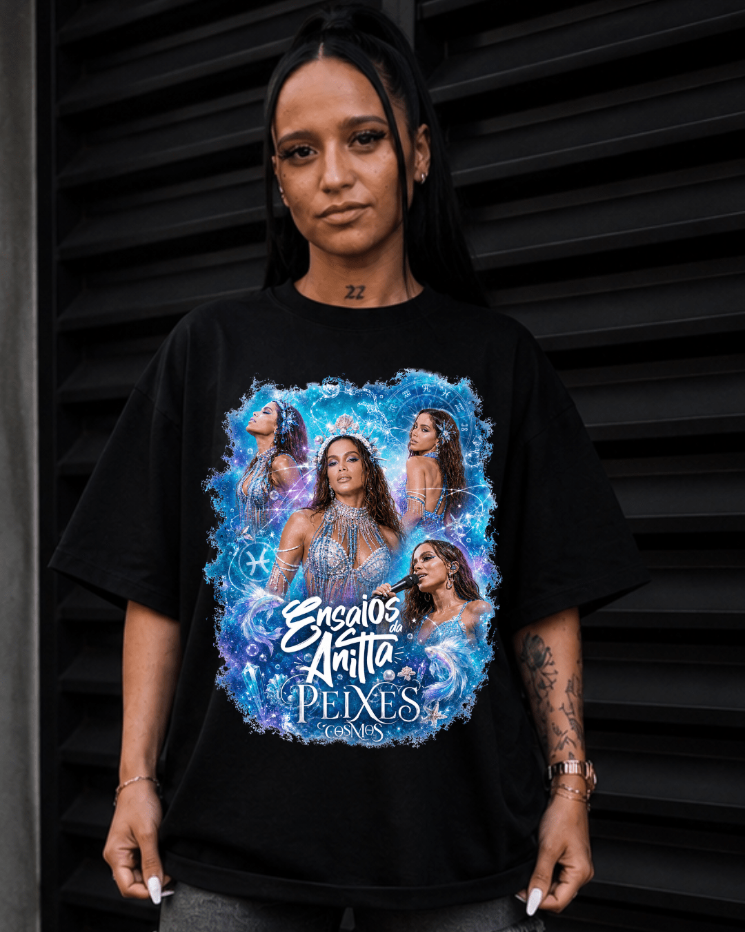 T-shirt Ensaios da Anitta Peixes Cosmos Edition - SuDrops