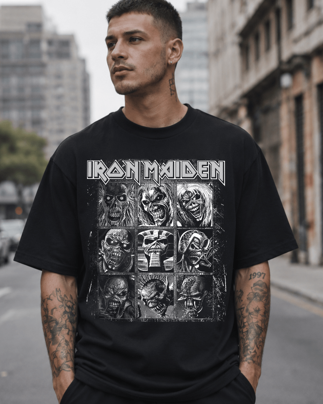 T-shirt Iron Maiden Eddie Faces Edition - SuDrops