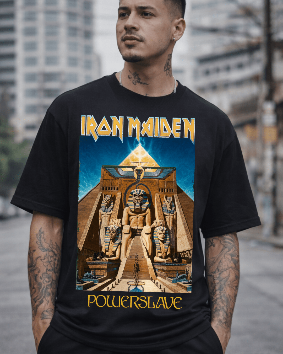 T-Shirt Iron Maiden Powerslave Preta - SuDrops
