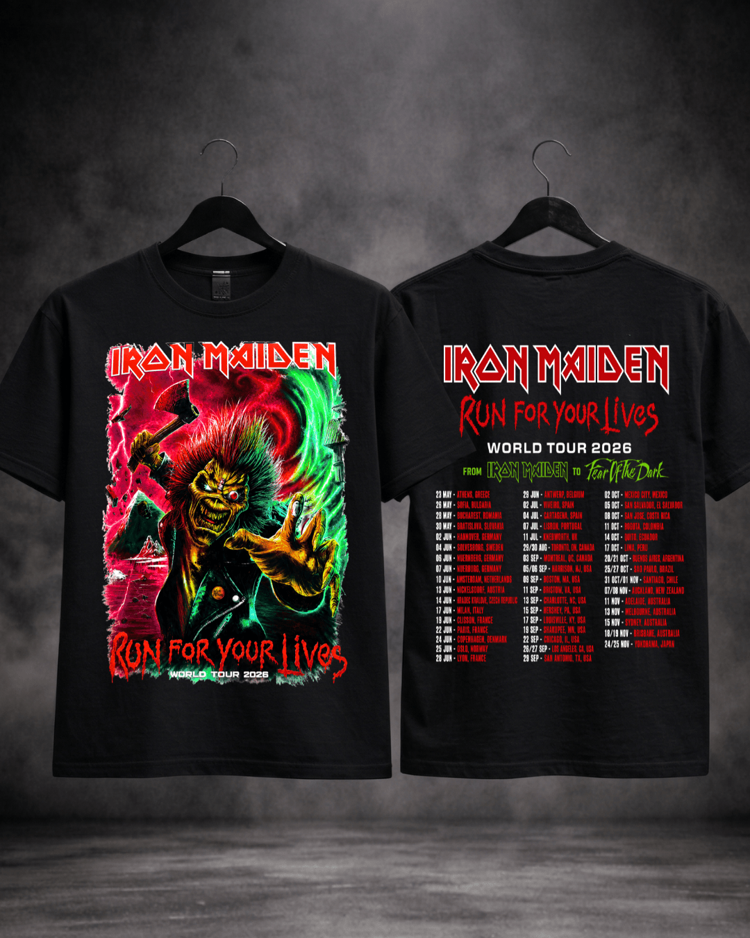 T-shirt Iron Maiden Run For Your Lives World Tour 2026 - SuDrops