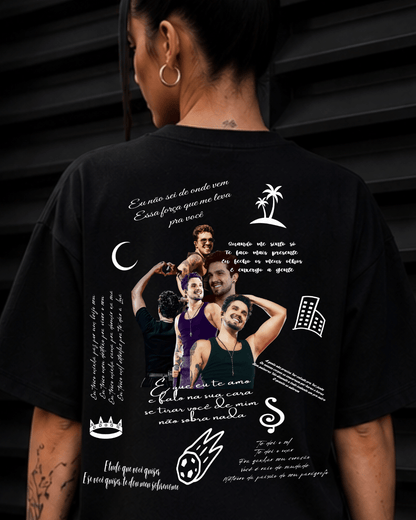 T-Shirt Luan Santana Coroa de Strass Preta - Sudrops