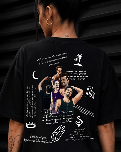 T-Shirt Luan Santana Coroa de Strass Preta