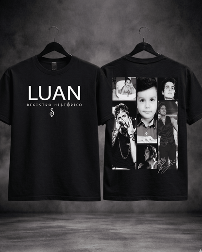 T-shirt Luan Santana Registro Histórico preta - detalhe da estampa - SuDrops