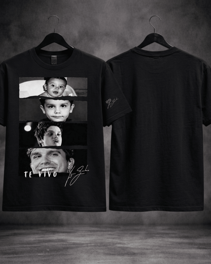 T-shirt Luan Santana Te Vivo preta - detalhe da estampa - SuDrops