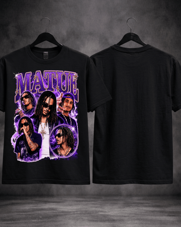 T-Shirt Matuê Bootleg Roxa Preta