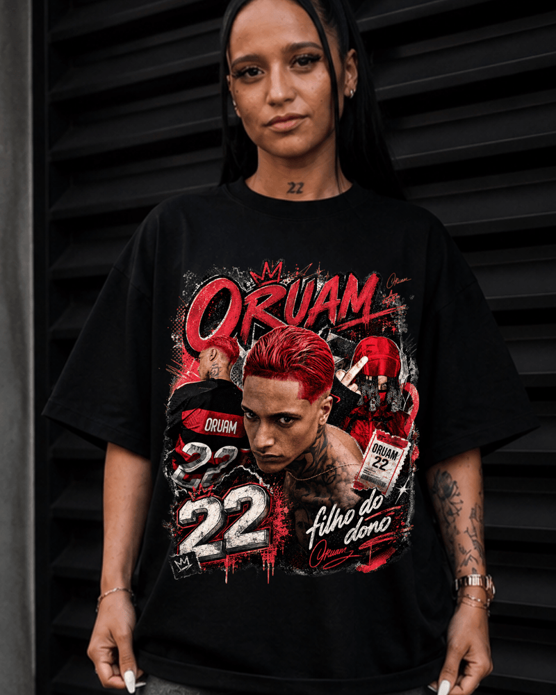 T-Shirt Oruam Filho do Dono 22 Preta - Sudrops