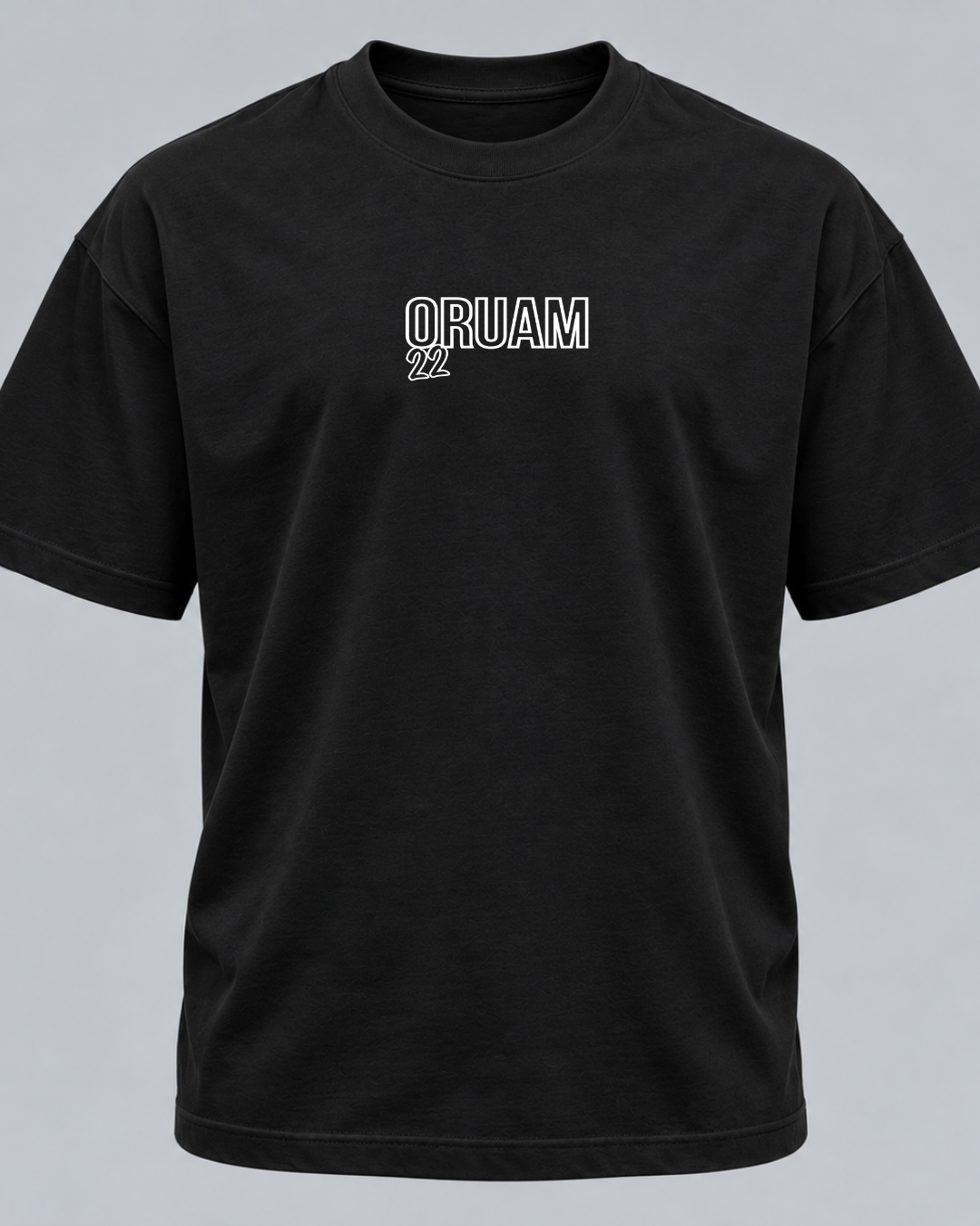 
T-shirt Oruam Filho do Dono preta, frente com lettering Oruam 22 - Sudrops