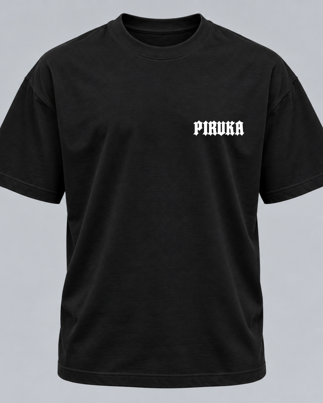 
T-Shirt Piruka PRK Edition preta - frente com lettering PIRUKA ao peito - Sudrops